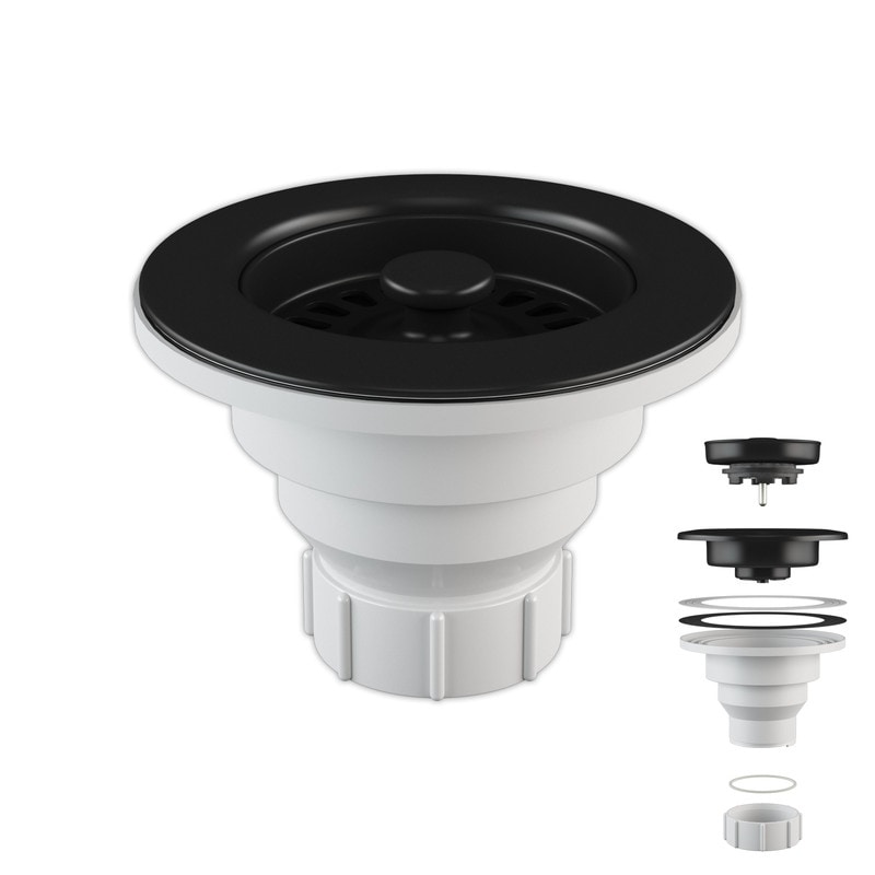 Lexicon Kitchen Sink Basket Strainer 3-1/2" Black Finish