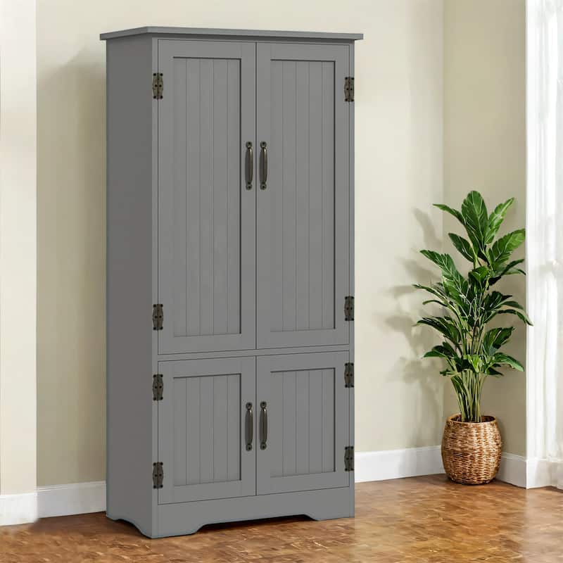 48.5" Farmhouse Kitchen Pantry Cabinet - Grey