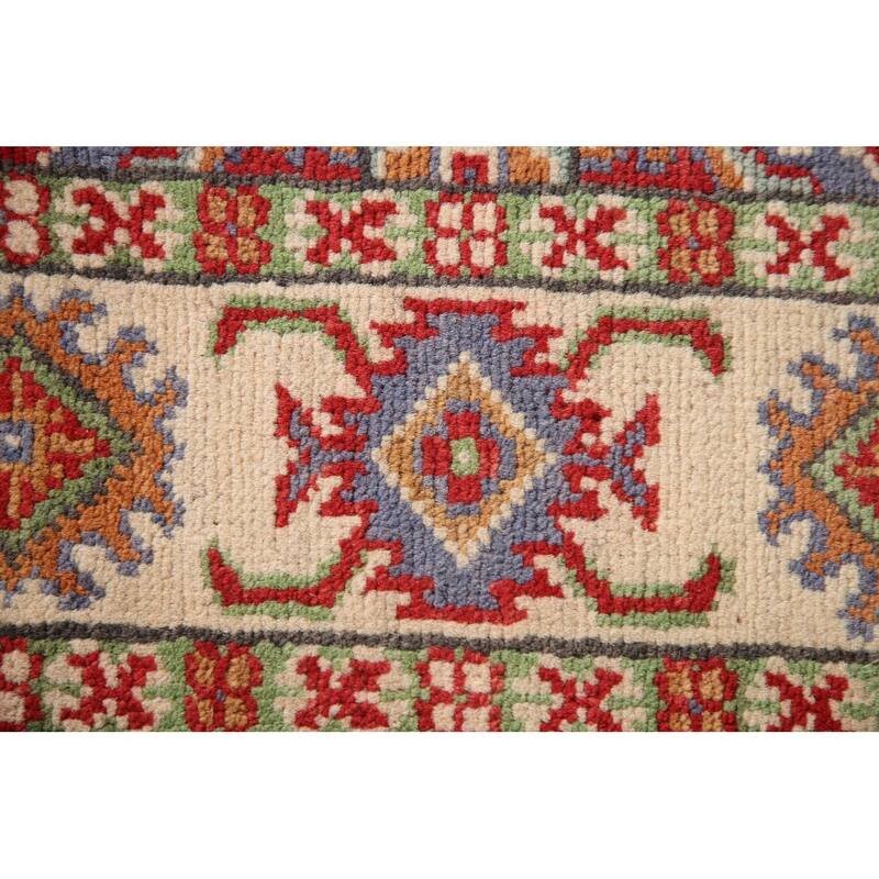 Kazak Accent Rug Hand-Knotted Oriental Wool Carpet - 3'4"x 4'10"
