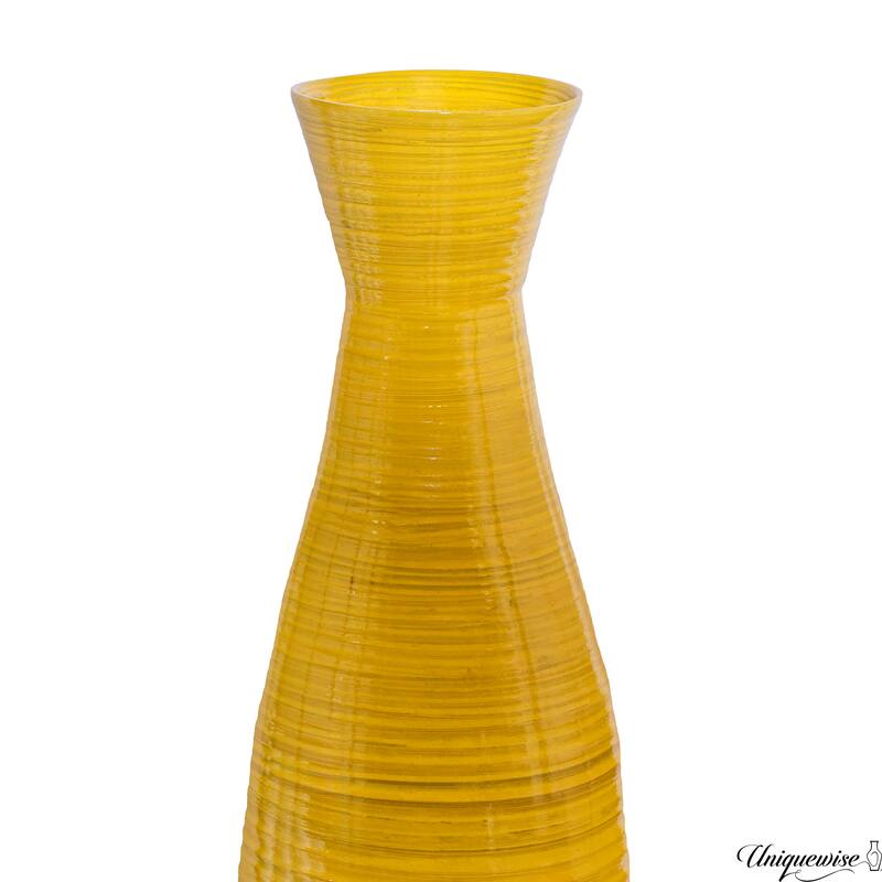 Decorative 24-inch Tall Red Bamboo Floor Vase for Modern Home, Office, Living Room, Bedroom, and Entryway Interior Decor