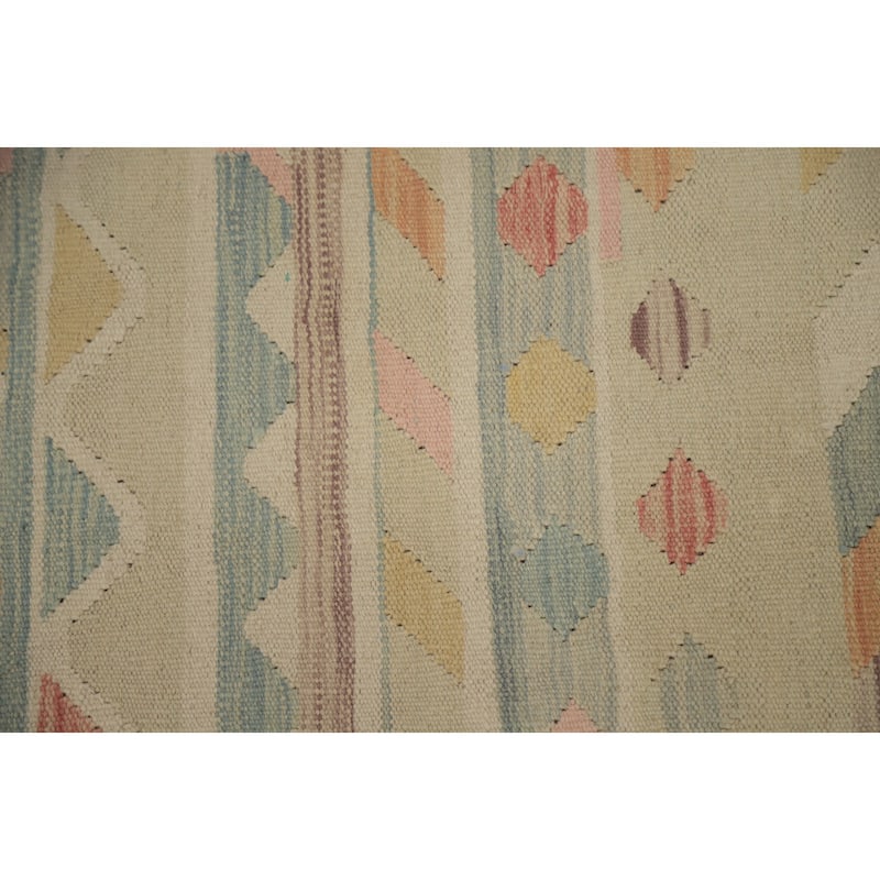 Hand Woven Oriental 100% Wool Carpet Southwestern Tribal Multi-Colored Kilim Area Rug - 5' 8'' X 4' 0''