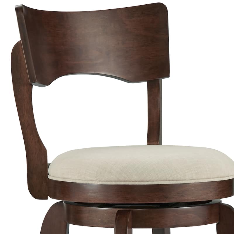 Lyla Swivel 29-inch Brown High Back Bar Height Barstool by iNSPIRE Q Classic