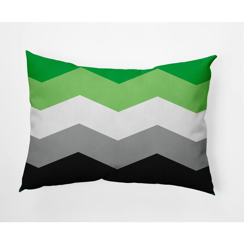 Pride Chevron Outdoor Throw Pillow - 14" x 20" - Aromantic Chevron