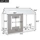 preview thumbnail 3 of 16, Twin Size House Platform Bed with Roof and Window, Sturdy Pine Wood Frame, Decorative and Fun Design, White+Antique Grey