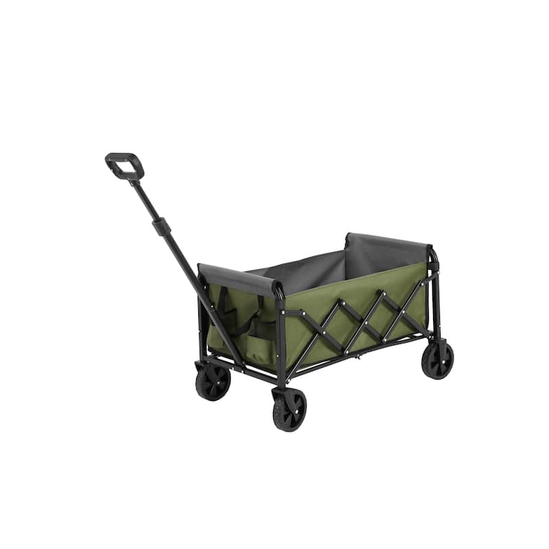 130lbs Capacity 600D Oxford Fabric Lightweight Portable Heavy Duty Collapsible Foldable Wagons with All Terrain Wheels