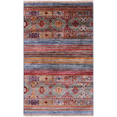 Golden Nile Khorjin Persian Gabbeh Hand Knotted Wool Rug - 2' 8" X 4' 3"