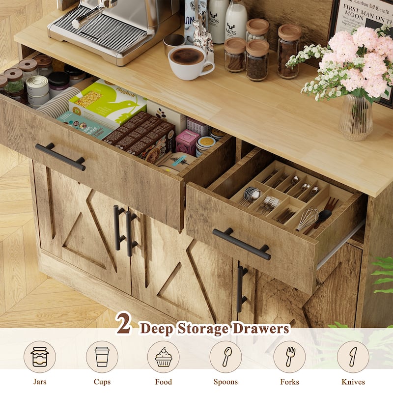 Kitchen Pantry Storage Cabinet with Outlets & USB Ports - N/A