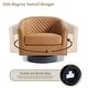 preview thumbnail 26 of 79, 2 Set Tufted PU Vegan Leather Swivel Barrel Chair with Nailheads Trim