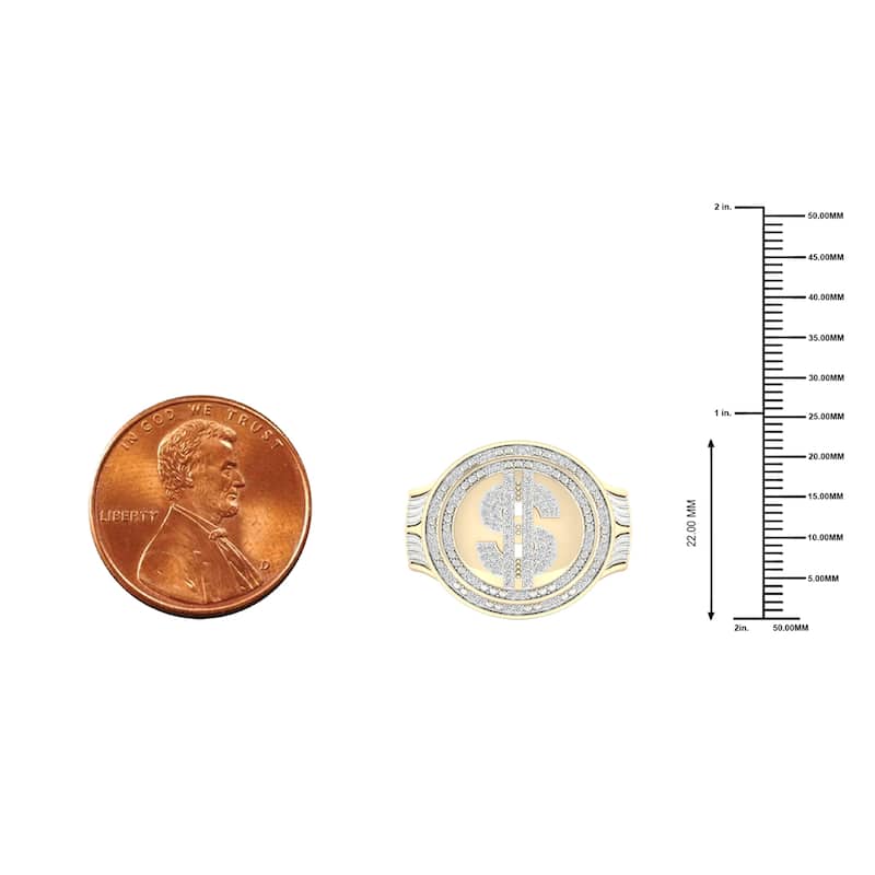 IGI Certified 1/3ct TDW Diamond Halo Ring in 10k Gold for Men