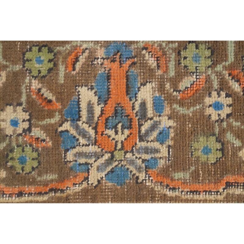 Hand Knotted Oriental 100% Wool Carpet Traditional Floral Navy Blue & Blues Tabriz Area Rug - 10' 1'' X 7' 2''
