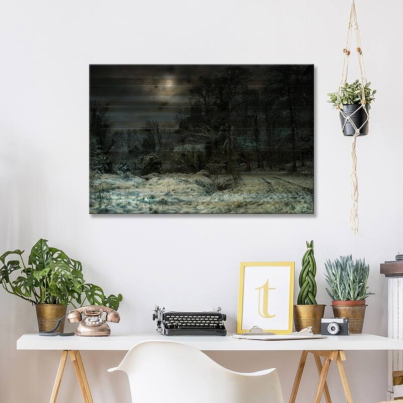 Winter Moon Print On Wood by Mark Gemmell - Multi-Color