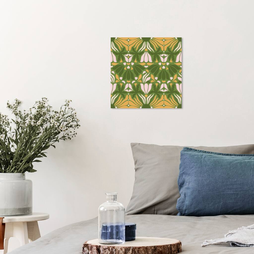 Wynwood Studio Canvas Abstract Version of my Garden Green and Vintage Wall Art Canvas Print