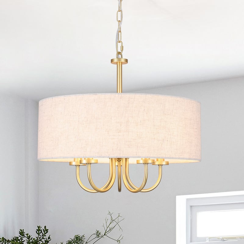5-Light Modern Semi Flush Mount Ceiling Light for Dining Room Bedrooms Living Room - N/A - Gold