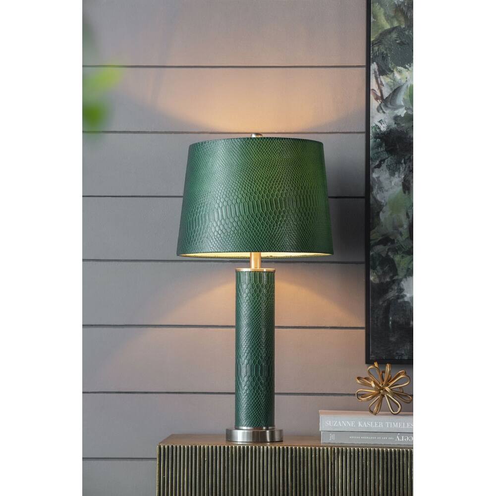 Leather Table Lamp, Bedroom Table Lamp, Creative Romantic Warm Solid Wood Study Room Eye protection Desk Bedside Lamp LED