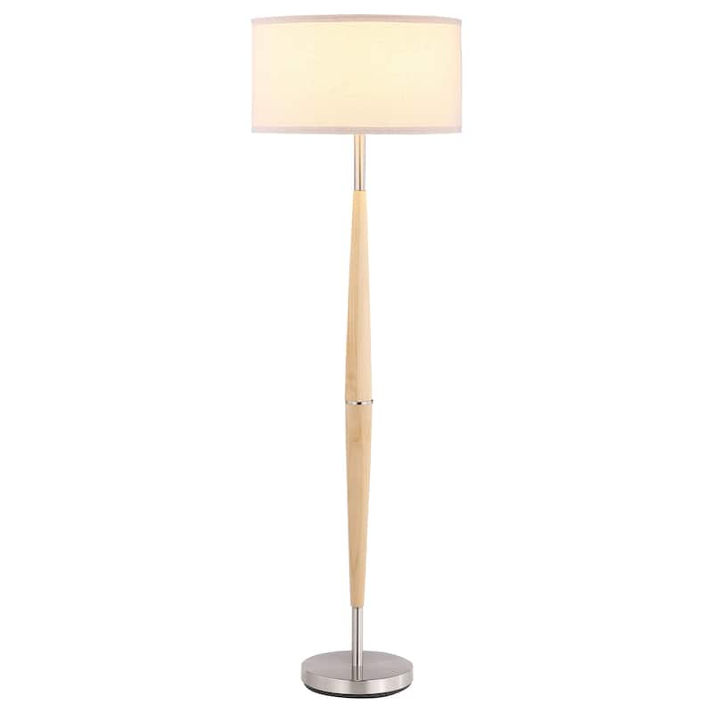 Flanary 58-Inch Drum Shade Tapered Floor Lamp Natural - White