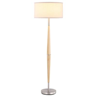 Flanary 58-Inch Drum Shade Tapered Floor Lamp Natural