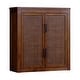 preview thumbnail 2 of 44, Teamson Home Hatteras 22 in. W 2-Door Wall Cabinet with Rattan Inlay Doors, Bathroom Wall Storage, Small Bathroom Organizer