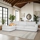 preview thumbnail 3 of 34, Reid 123 in. Left or Right Arm Facing Rectangular Sectional Sofa with Round Arms Speckled Stone - Left Facing
