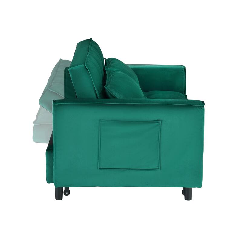 55" 3-in-1 Double Pull-Out Sofa Bed for Living Room