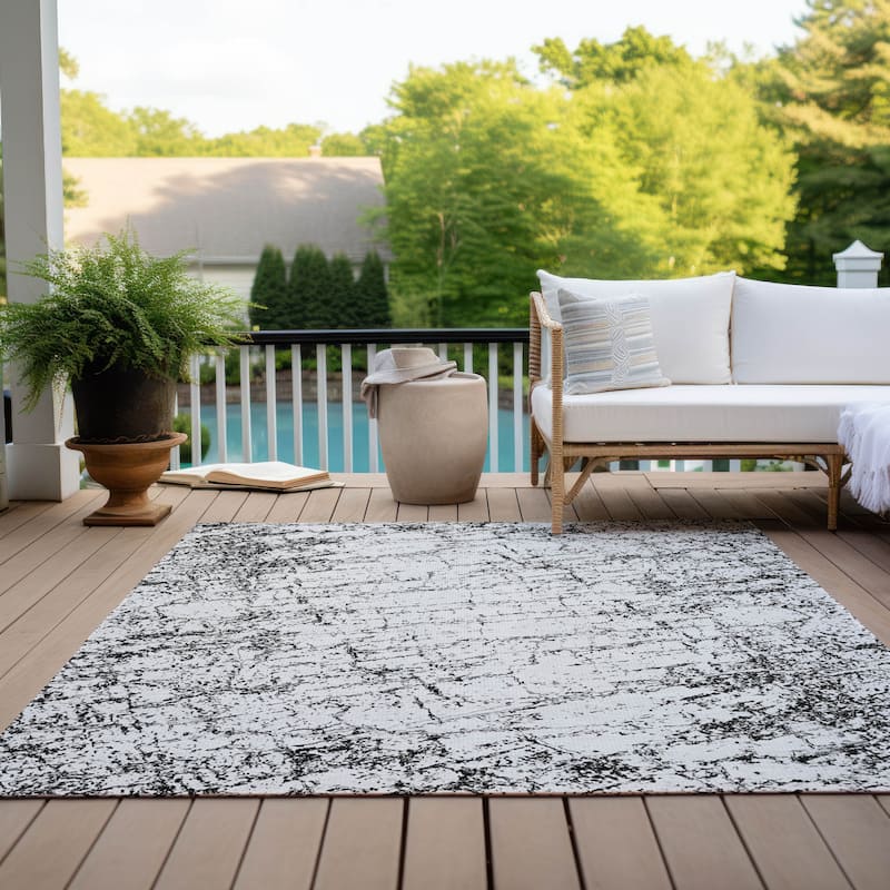 Machine Washable Indoor/ Outdoor Chantille Modern Texture Rug