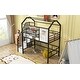 preview thumbnail 4 of 12, Stylish Metal Loft Bed with Space Saving Option with A Bottom Nook, Roof Design with Ladder and A Storage Box, Twin, Black