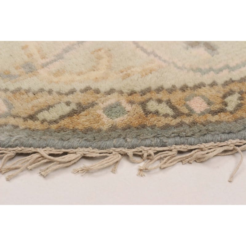 ECARPETGALLERY Hand-knotted Royal Oushak Grey Wool Rug - 5'0 x 5'0