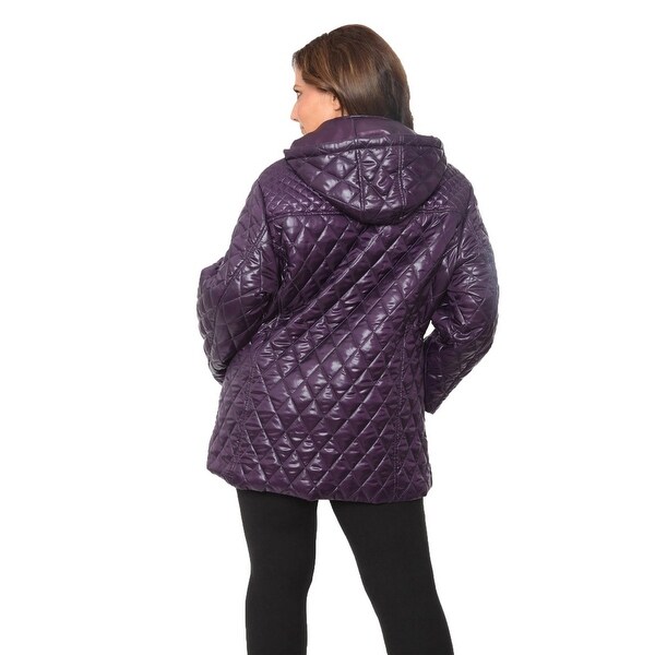 purple plus size coat