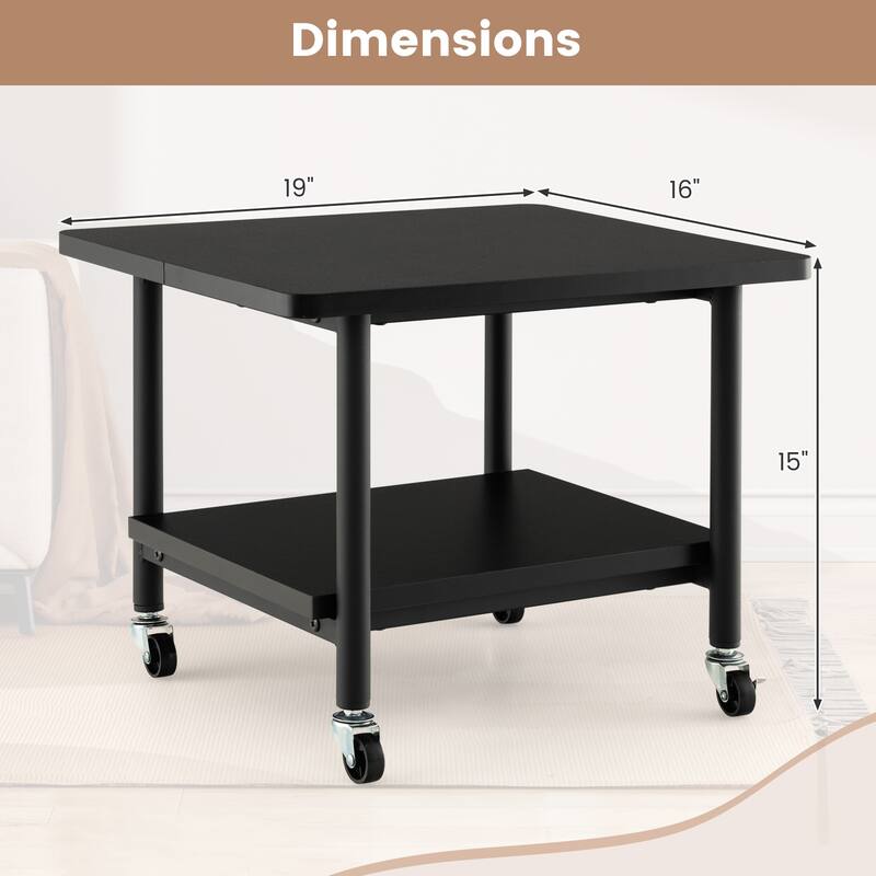 Gymax Printer Stand w/ Storage Under Desk Printer Table w/ 4 Wheels - See Details