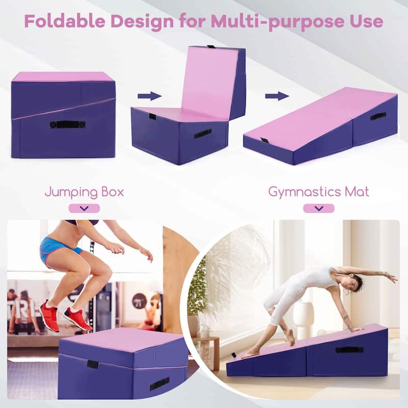 Costway Gymnastics Tumbling Mat Folding Incline Yoga Mat with Non-slip - See Details