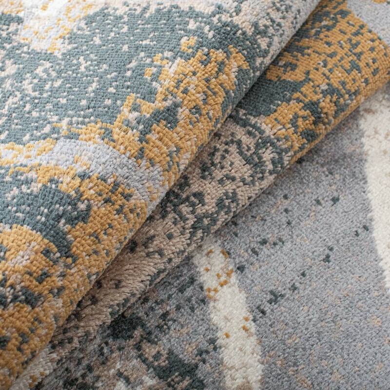 Contemporary Floral Patchwork Indoor Area Rug or Runner by Superior