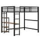 preview thumbnail 10 of 12, Full Metal Loft Bed with Desk & Storage Shelves