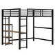 preview thumbnail 10 of 12, Industrial Full Size Metal Loft Kids Bed with Guardrail,Desk,Shelves