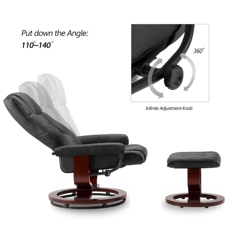 Swiveling Recliner Chair - Black