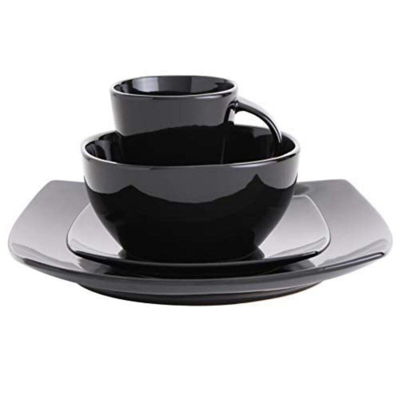 Square 16 Piece Dinnerware Set Green
