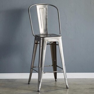 Gunmetal High Back Stool (set of 4 ) - Bed Bath & Beyond - 39934283