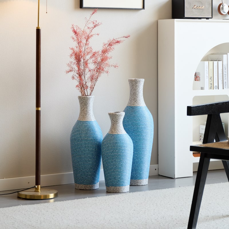 Desktop Vase Set of 3 Pieces, Decorative Floor Vase, Artificial Vine Vase PVC Floor Vase Home Decoration Flower Stand