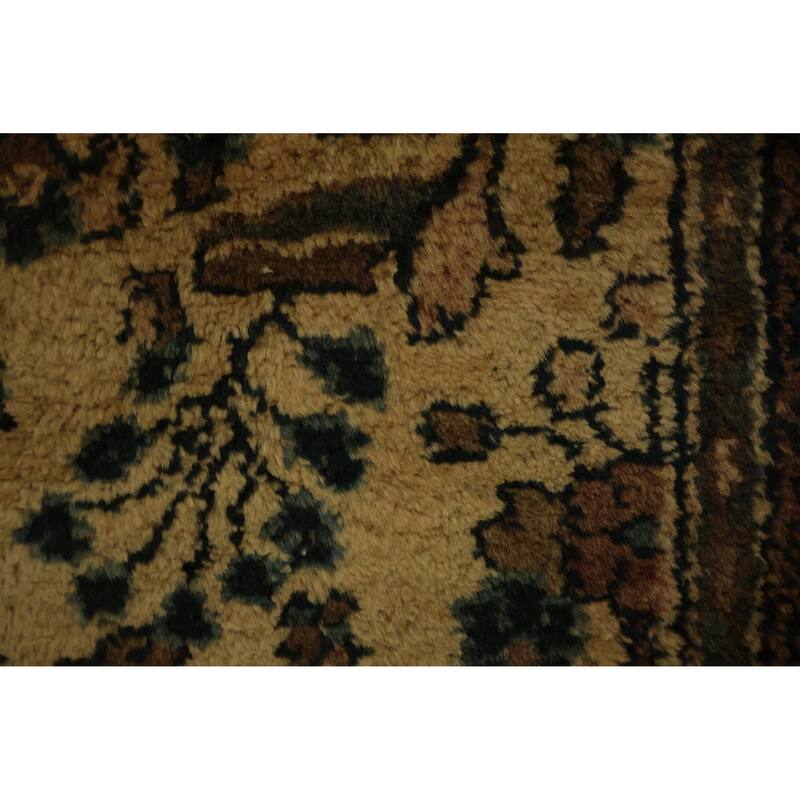Hand Knotted Oriental 100% Wool Carpet Traditional Floral Beige & Ivories Hamedan Area Rug - 6' 7'' X 6' 6''