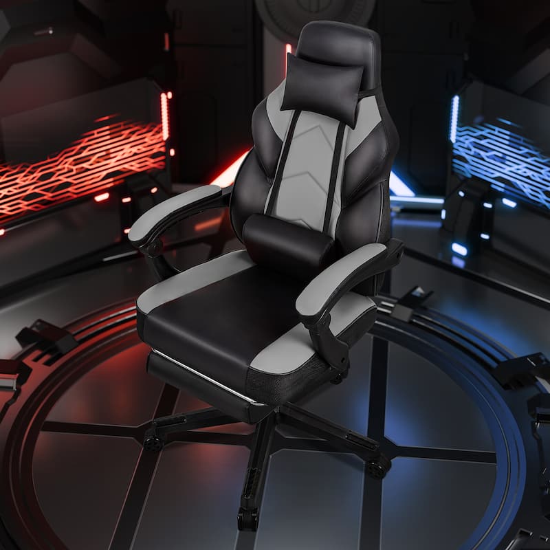 Futzca Gaming Chair PU Leather Office Chair - Grey