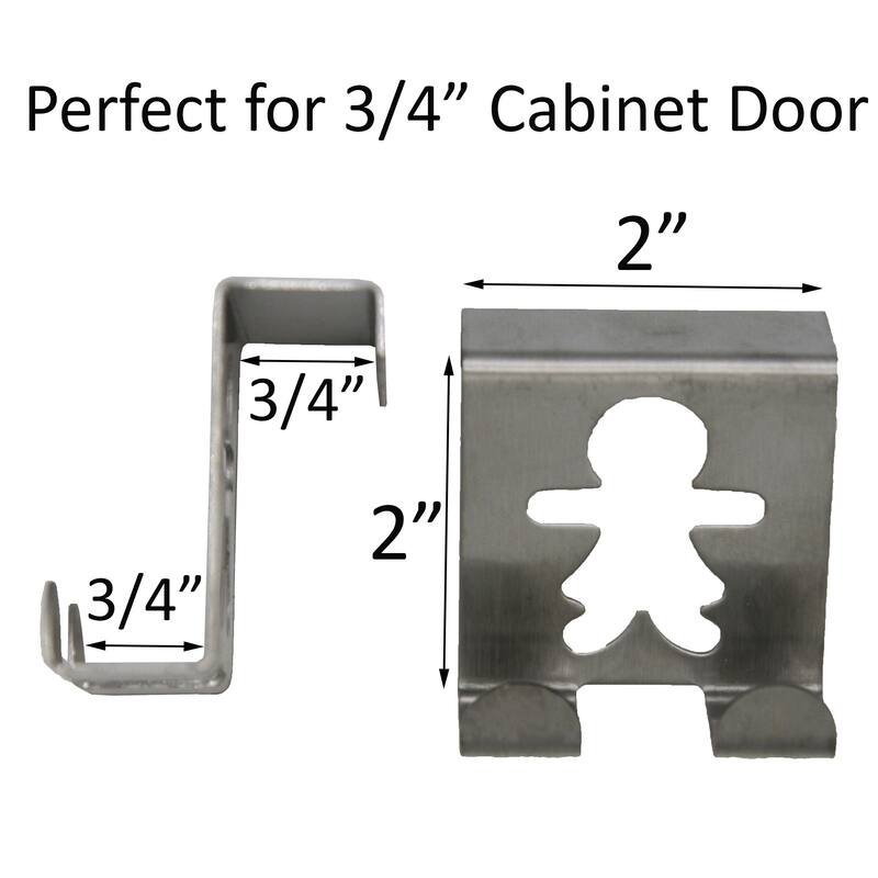 Double Hooks Over The Cabinet Door Set of 2 - 2"H x 2"W x 1 3/4"D