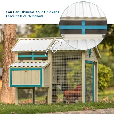 Outdoor chicken coop with removable bottom