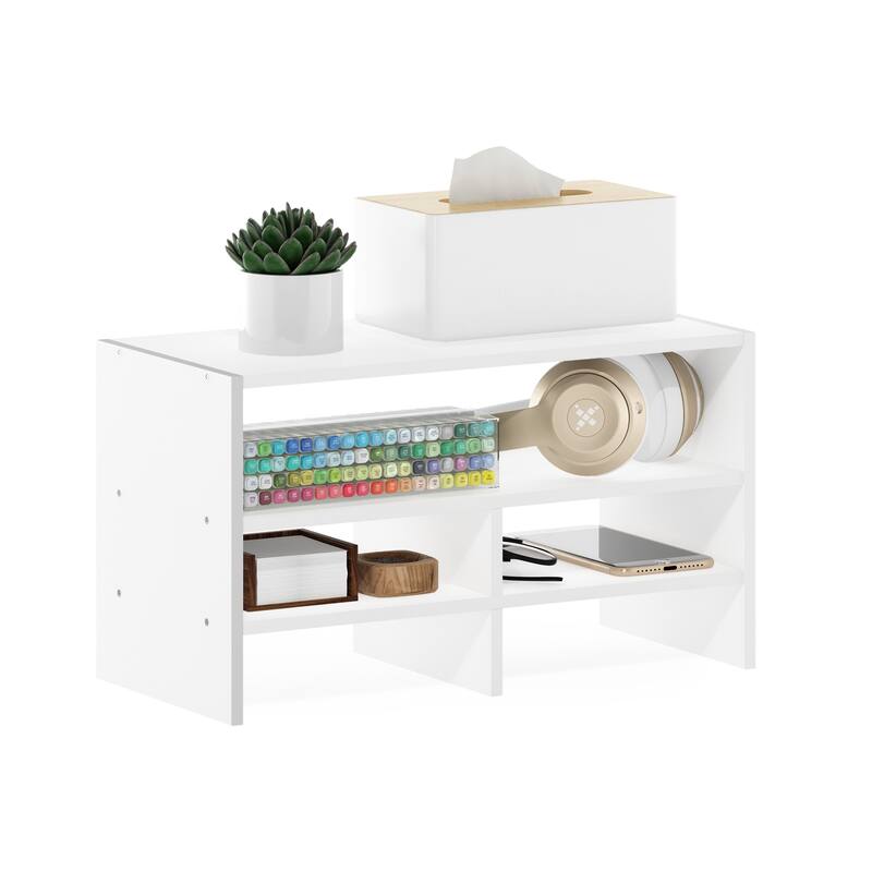 9.25 in. Tall White Wood 3-Shelf Bookcase