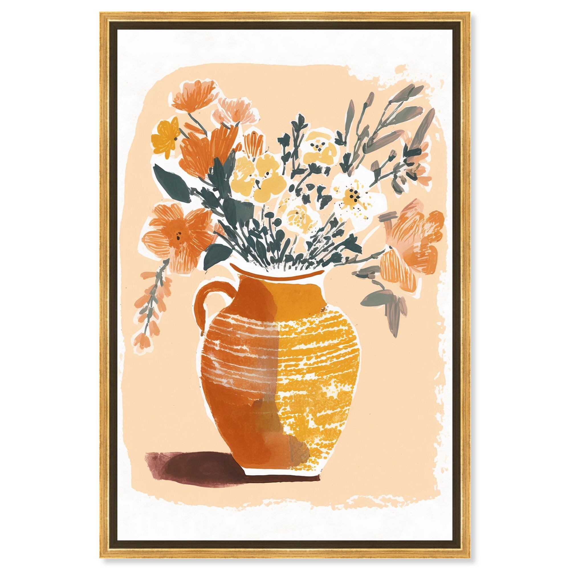 Mid Autumn Flowers Canvas Boho Colorful Wall Art by Art Remedy