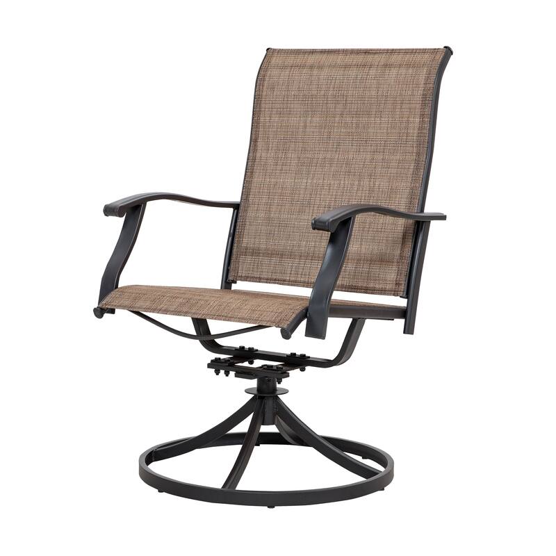 Outdoor 7-Piece Dining Set, Textilene Fabric, Powder-coated Iron Frame - 61 inch