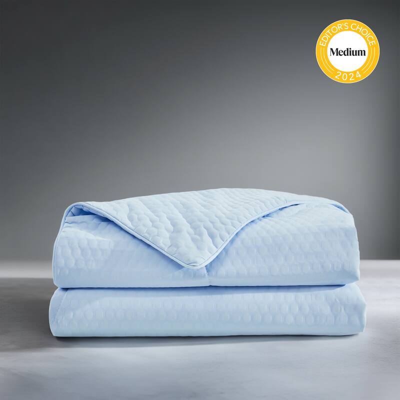 Deconovo PCM Cooling Comforter Textured Blanket 1 PC - 90 x 90 Inches - Baby Blue