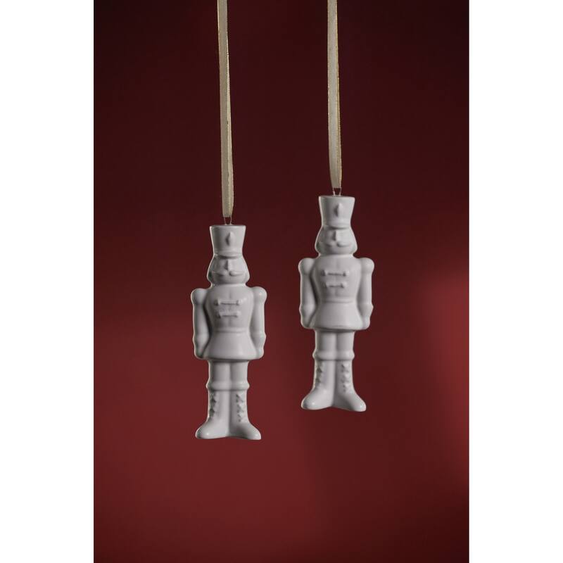 Ceramic Nutcracker Hanging Ornaments, Set of 12