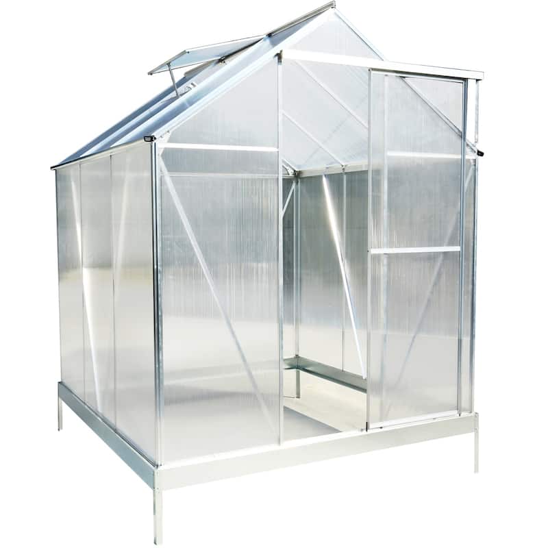 Polycarbonate Greenhouse,Heavy Duty Outdoor Walk-in Green House Kit - 6.3'*6.2'*7'