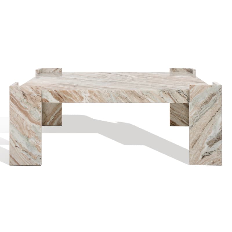 SAFAVIEH Couture Carinne Marble Square Coffee Table - 40 In. W x 40 In. D x 15 In. H - 40Wx40Dx15H