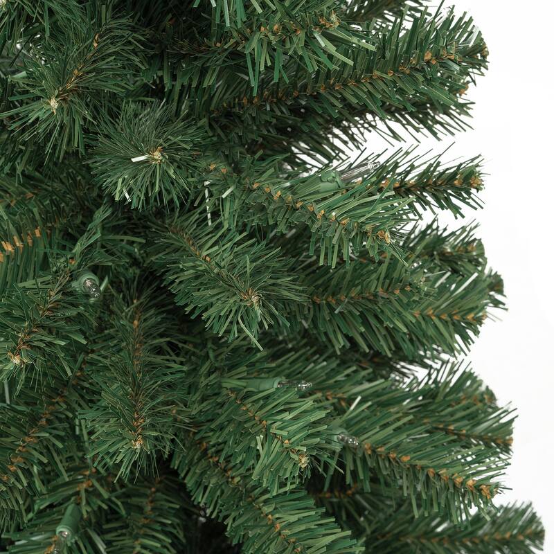 Vienna Slim Artificial Christmas Tree with Lights, Prelit Christmas Tree, Pine Fir Christmas Tree with Clear Lights