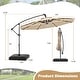 preview thumbnail 43 of 48, Gymax 10 FT Solar Offset Hanging Umbrella Patio Cantilever Umbrella w/