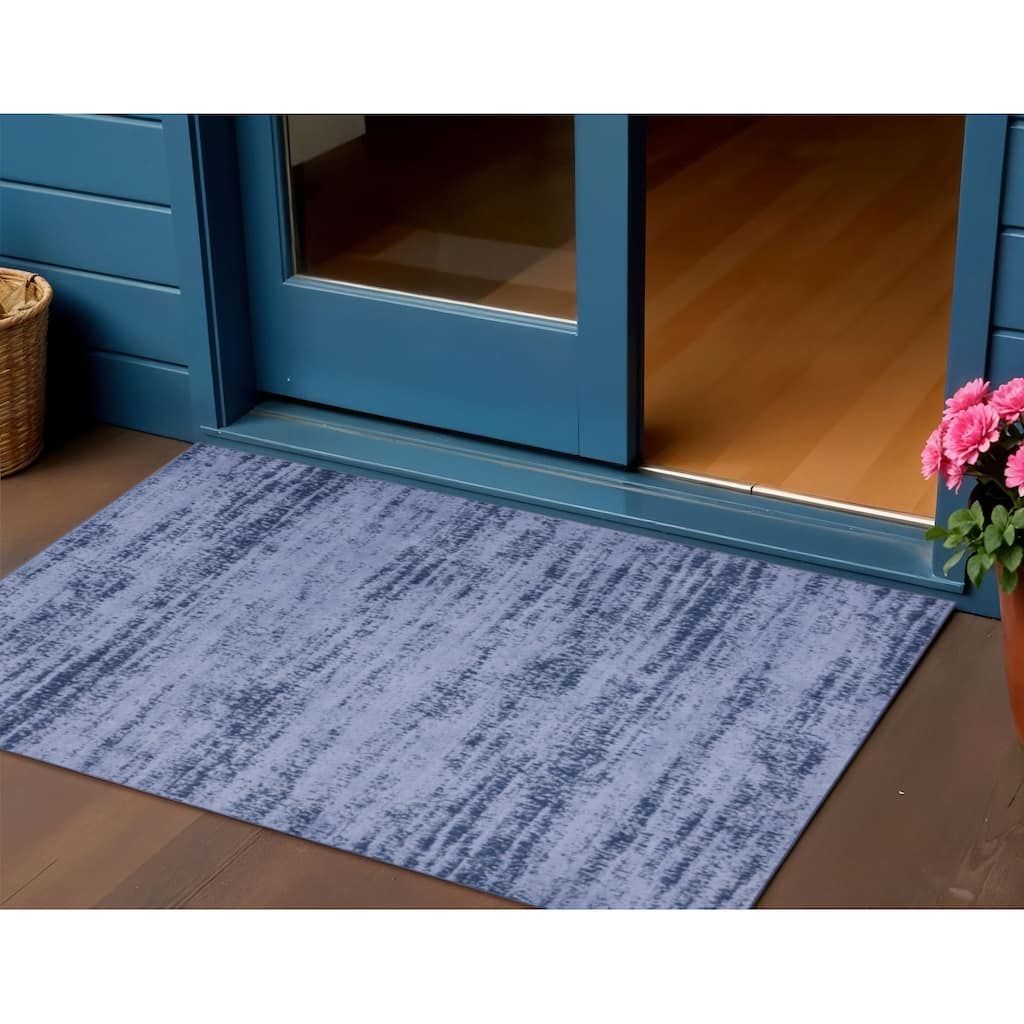 HomeRoots Abstract Contemporary Rectangle Outdoor Rug - 2' x 4'